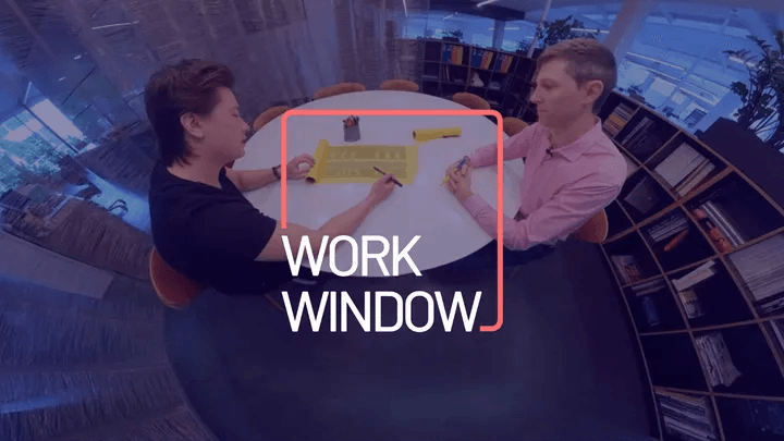 Work Window promotional image showing two people exploring a work activity.